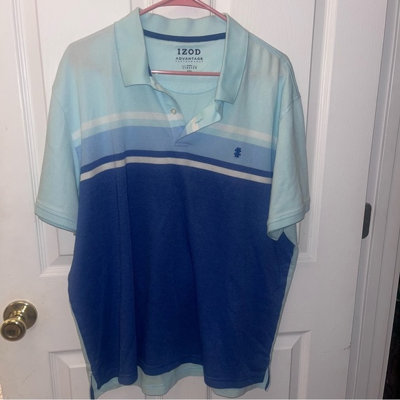 Izod Men's Polo in Light Blue and Navyb1100/ - Picture 3 of 6